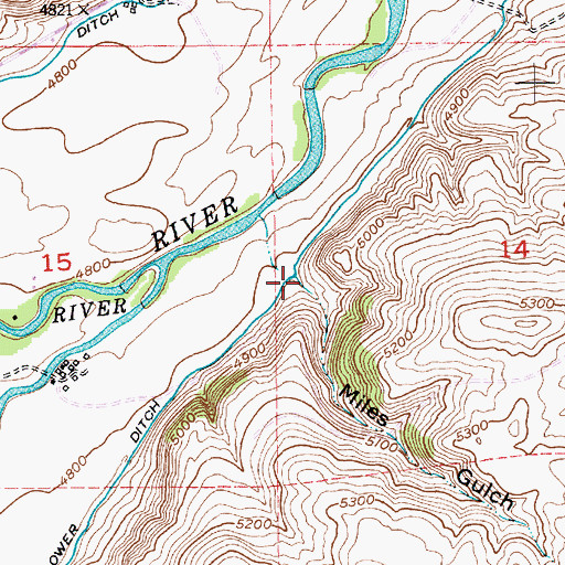 Topographic Map of Miles Gulch, MT