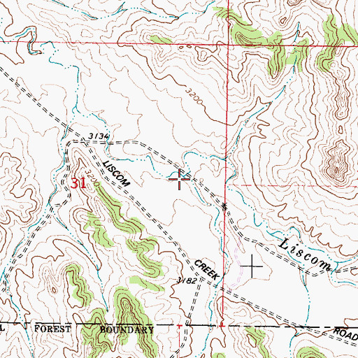 Topographic Map of Mill Creek, MT
