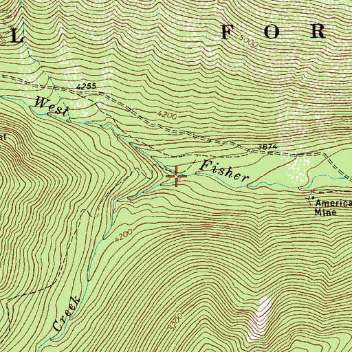 Topographic Map of Mill Creek, MT