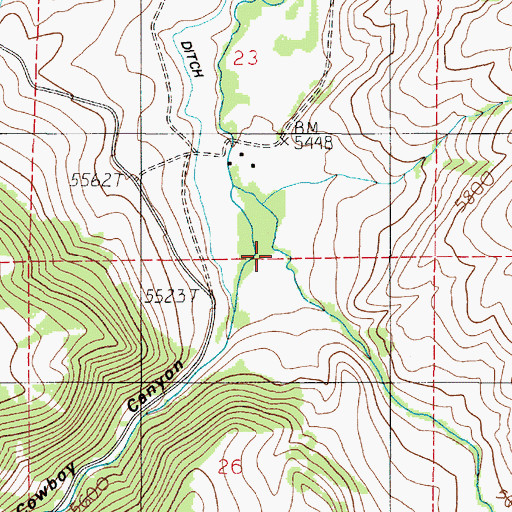 Topographic Map of Mill Creek, MT