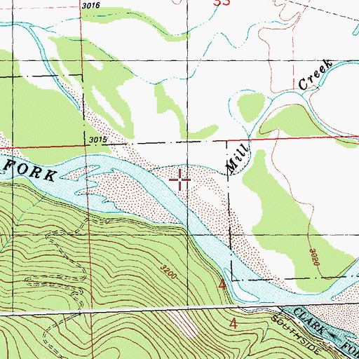 Topographic Map of Mill Creek, MT
