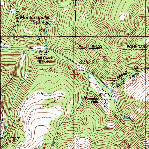 Topographic Map of Mill Creek Camp and Picnic Grounds, MT