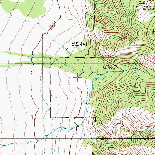 Topographic Map of Mill Creek Canyon, MT