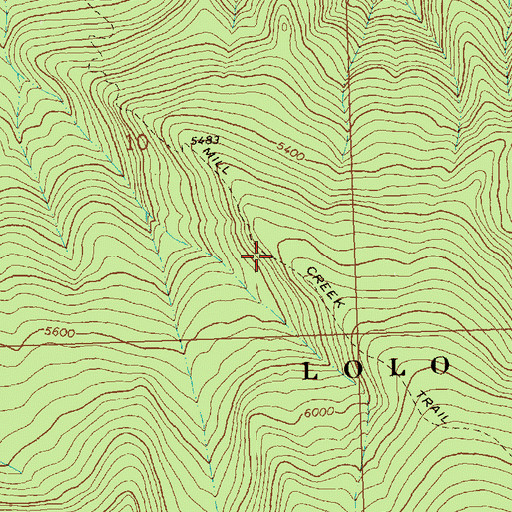 Topographic Map of Mill Creek Trail, MT