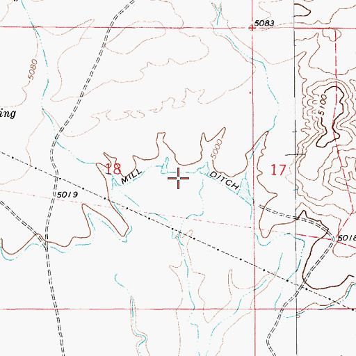 Topographic Map of Mill Ditch, MT