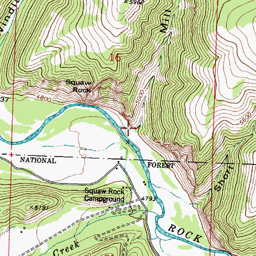 Topographic Map of Mill Gulch, MT