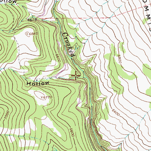 Topographic Map of Mill Hollow, MT