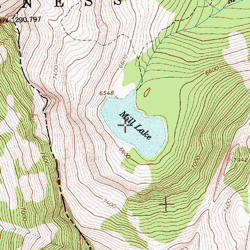 Topographic Map of Mill Lake, MT