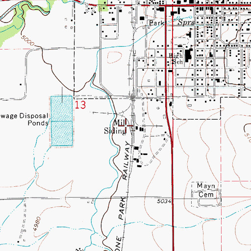 Topographic Map of Mill Siding, MT
