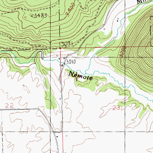 Topographic Map of Miller Creek, MT