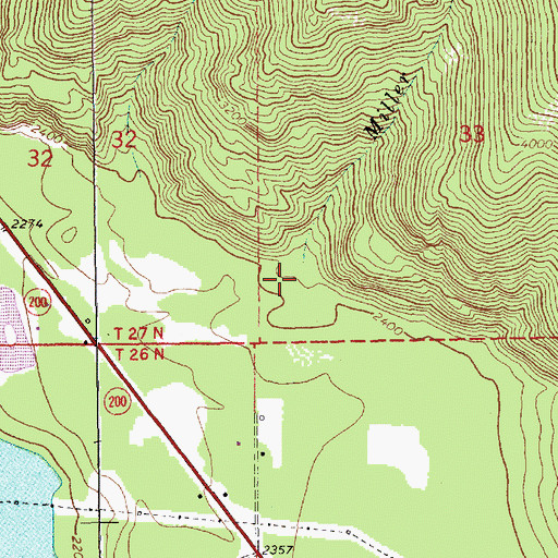 Topographic Map of Miller Creek, MT