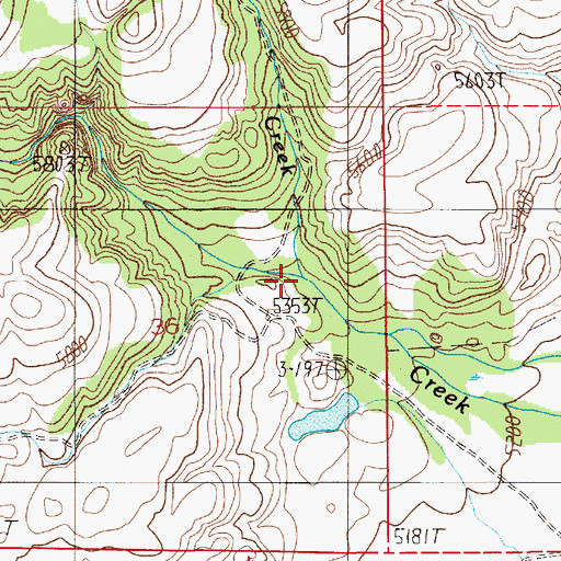 Topographic Map of Miller Creek, MT