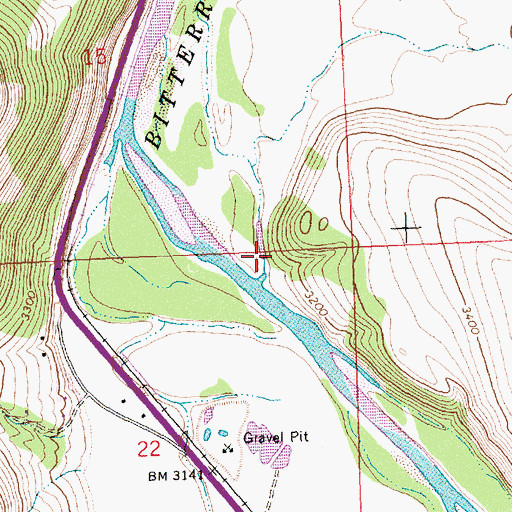 Topographic Map of Miller Creek, MT