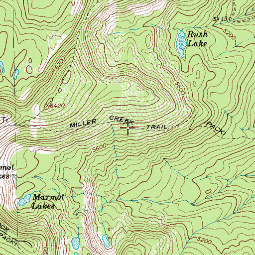 Topographic Map of Miller Creek Trail, MT