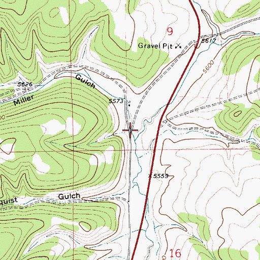 Topographic Map of Miller Gulch, MT