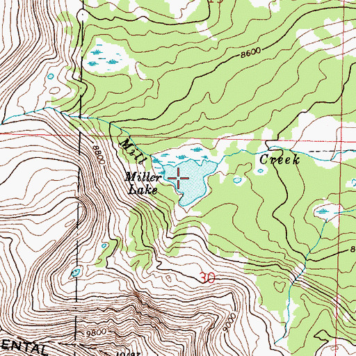 Topographic Map of Miller Lake, MT