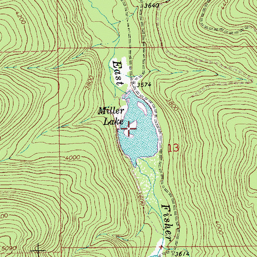 Topographic Map of Miller Lake, MT