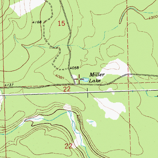 Topographic Map of Miller Lake, MT