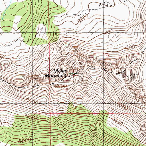 Topographic Map of Miller Mountain, MT