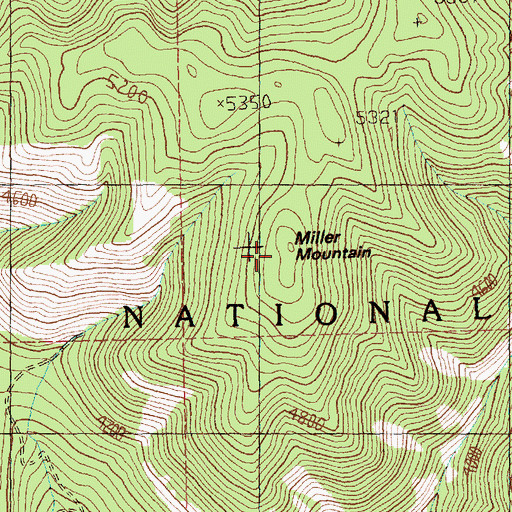 Topographic Map of Miller Mountain, MT