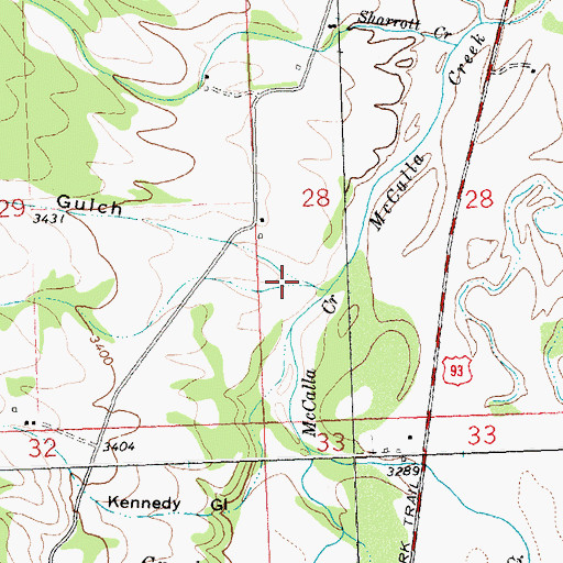 Topographic Map of Million Gulch, MT