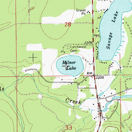 Topographic Map of Milnor Lake, MT
