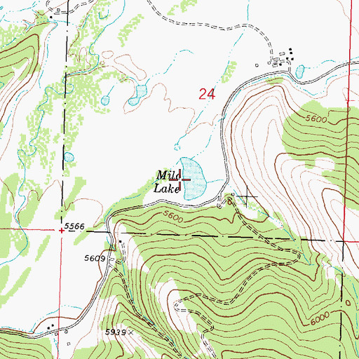 Topographic Map of Milo Lake, MT