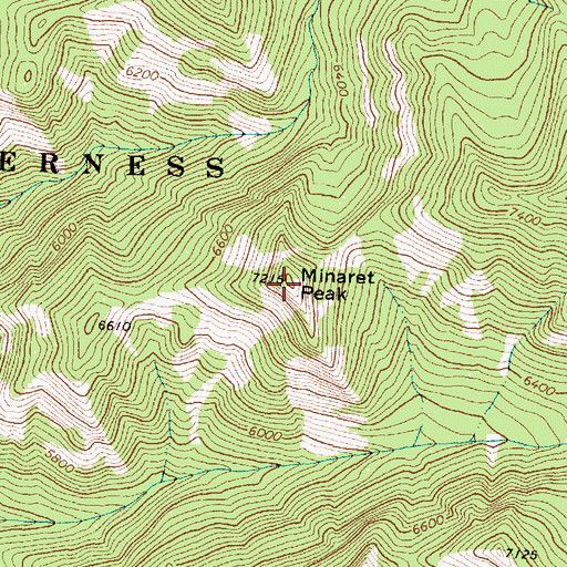 Topographic Map of Minaret Peak, MT