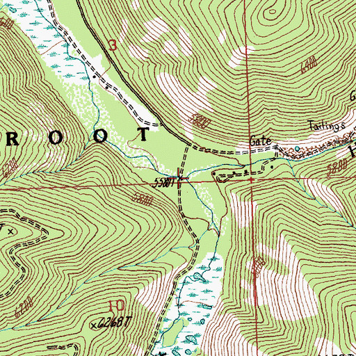 Topographic Map of Mine Creek, MT