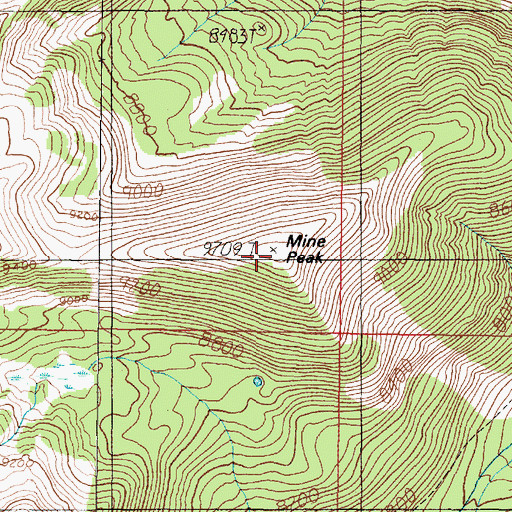 Topographic Map of Mine Peak, MT