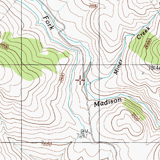 Topographic Map of Miner Creek, MT