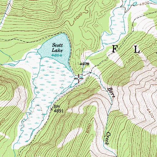 Topographic Map of Miner Creek, MT