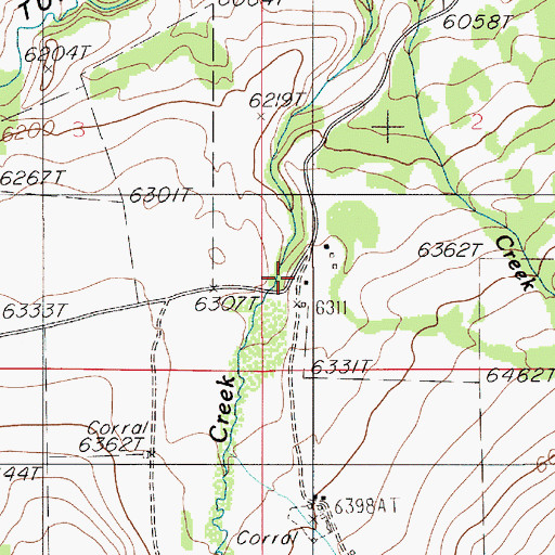 Topographic Map of Miner School (historical), MT