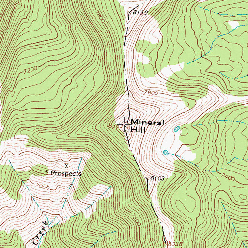 Topographic Map of Mineral Hill, MT