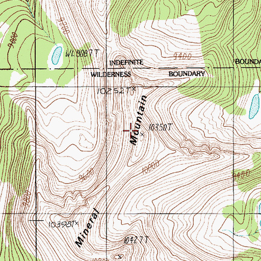 Topographic Map of Mineral Mountain, MT