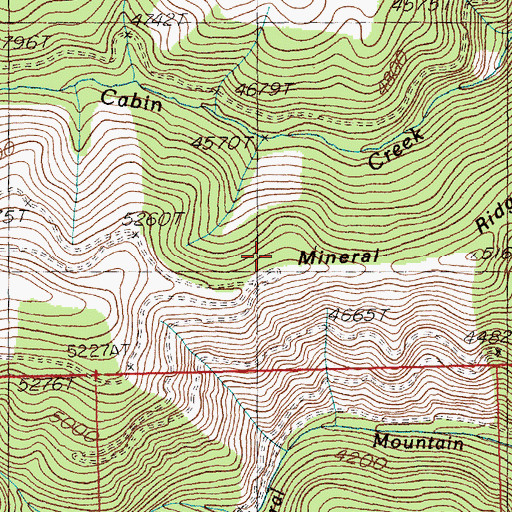 Topographic Map of Mineral Ridge, MT
