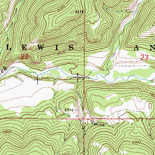Topographic Map of Miners Creek, MT