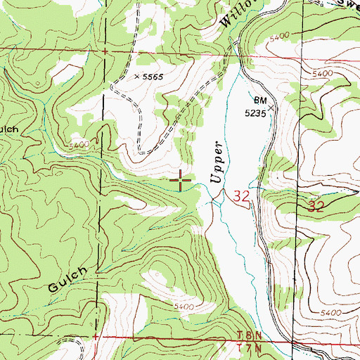 Topographic Map of Miners Gulch, MT