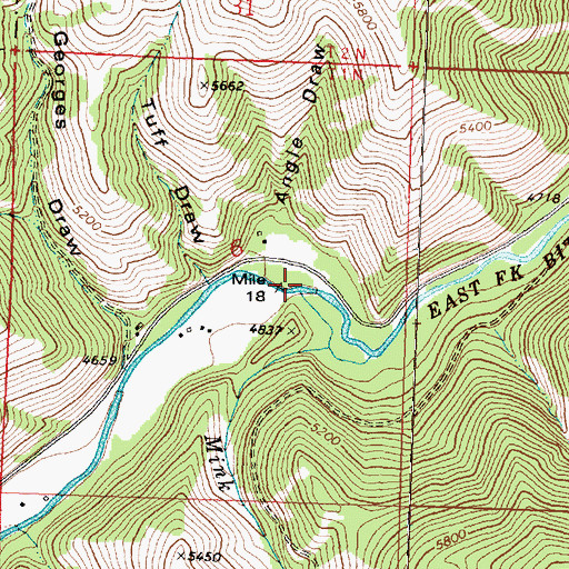 Topographic Map of Mink Creek, MT
