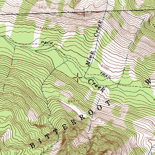 Topographic Map of Mink Creek, MT