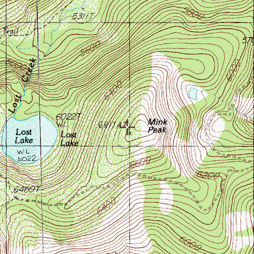 Topographic Map of Mink Peak, MT
