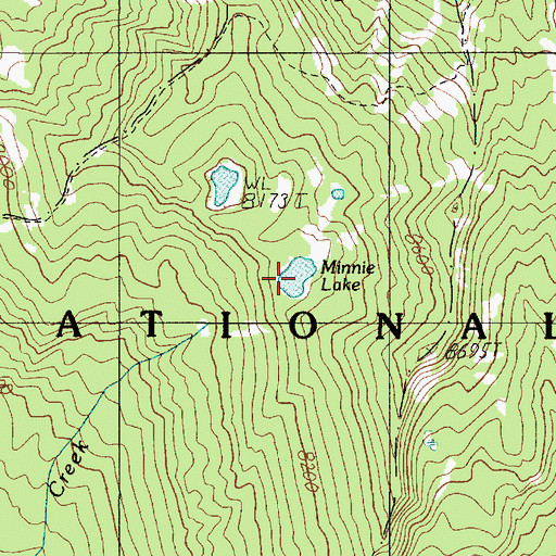 Topographic Map of Minnie Lake, MT