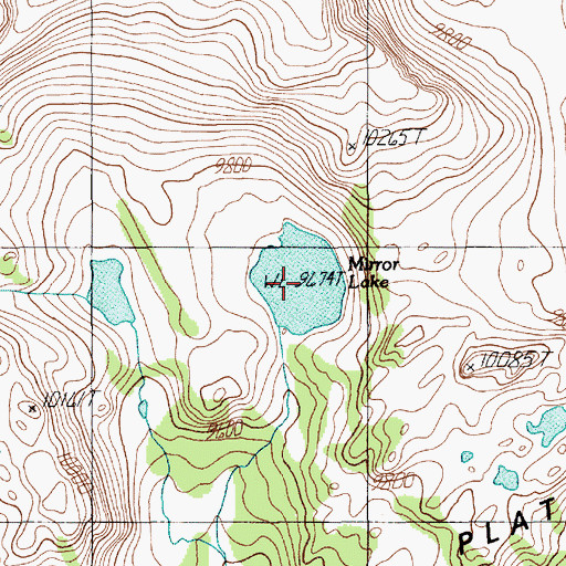 Topographic Map of Mirror Lake, MT