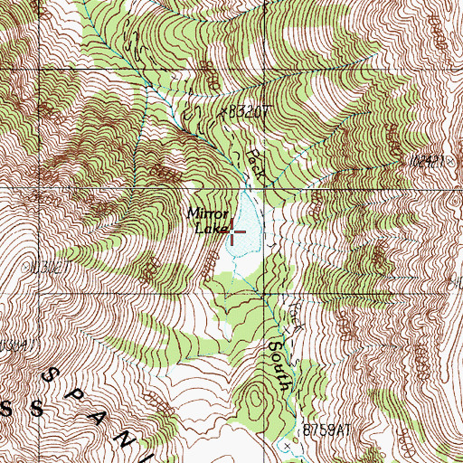 Topographic Map of Mirror Lake, MT