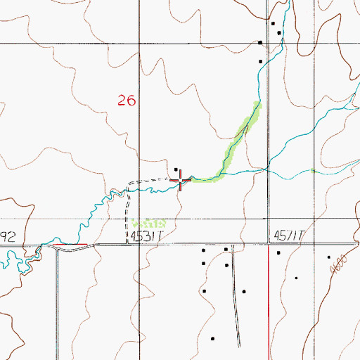 Topographic Map of Miser Creek, MT