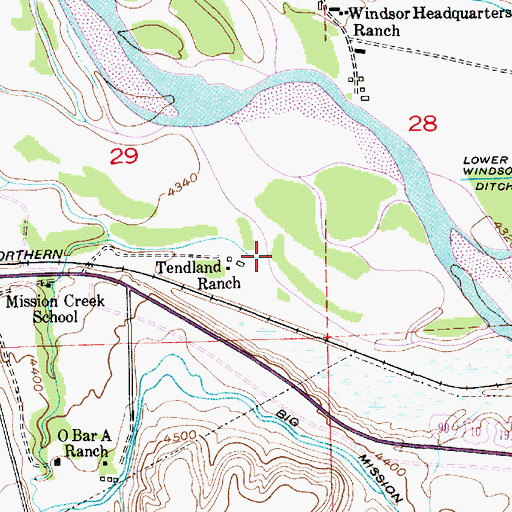 Topographic Map of Mission Creek, MT