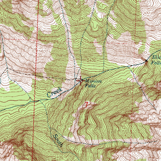 Topographic Map of Mission Falls, MT