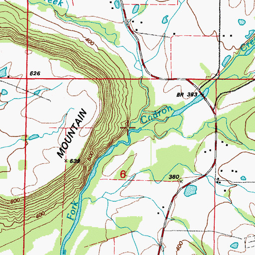 Topographic Map of White Oak Creek, AR