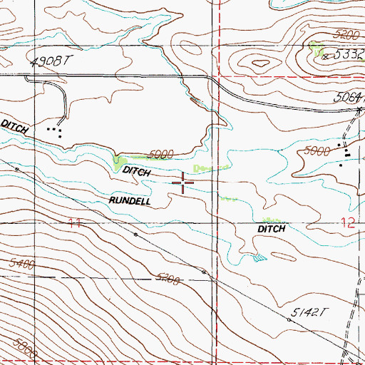 Topographic Map of Missouri Ditch, MT