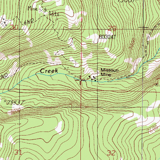 Topographic Map of Missouri Mine, MT
